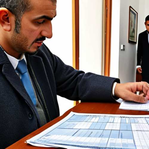 Home 18 **
A traveler applying for a visa at an Algerian embassy, highlighting the necessary documents and itinerary details. The scene should depict the bureaucratic process and the potential for delays due to the region's political instability.
**